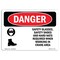 Signmission OSHA Danger, Glasses Shoes And Hard Hats, 14in X 10in Rigid Plastic, 14" W, 10" H, Landscape OS-DS-P-1014-L-1776 - alternate 1